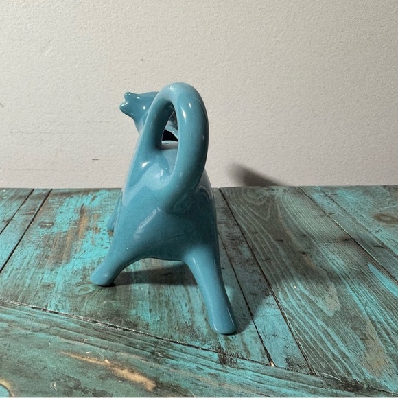 The Pioneer Woman Teal Cow Creamer Flea Market Collection Gibson NEW - Picture 5 of 8